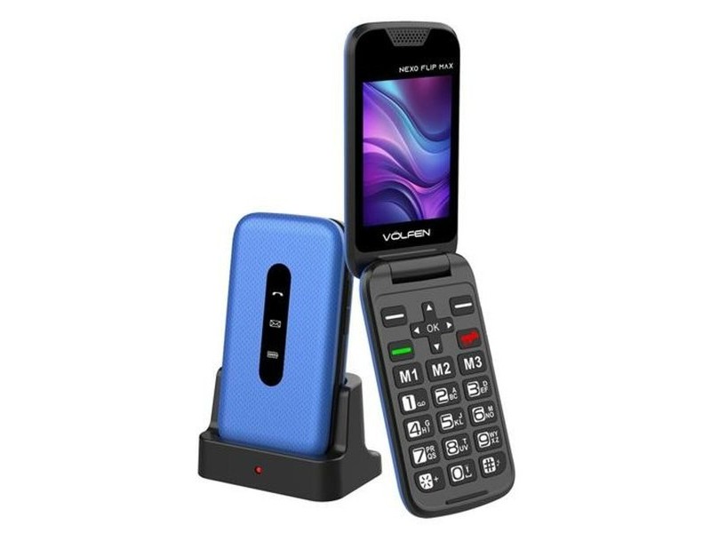 Мобилен телефон за по-възрастни хора Volfen Nexo Flip Син 32 GB 64 MB RAM 2,8