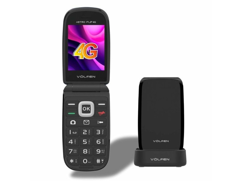 Мобилен телефон за по-възрастни хора Volfen ASTRO FLIP Черен 48 MB 2,8