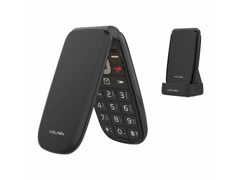 Мобилен телефон за по-възрастни хора Volfen ASTRO FLIP Черен 48 MB 2,8