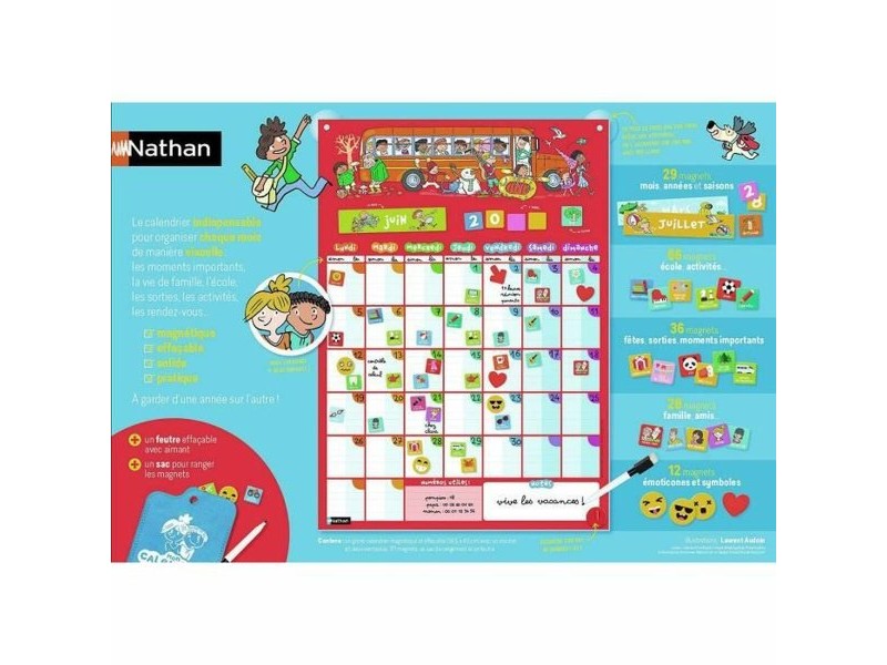 Настолна игра Nathan My Perpetual Magnetic Calendar (FR)