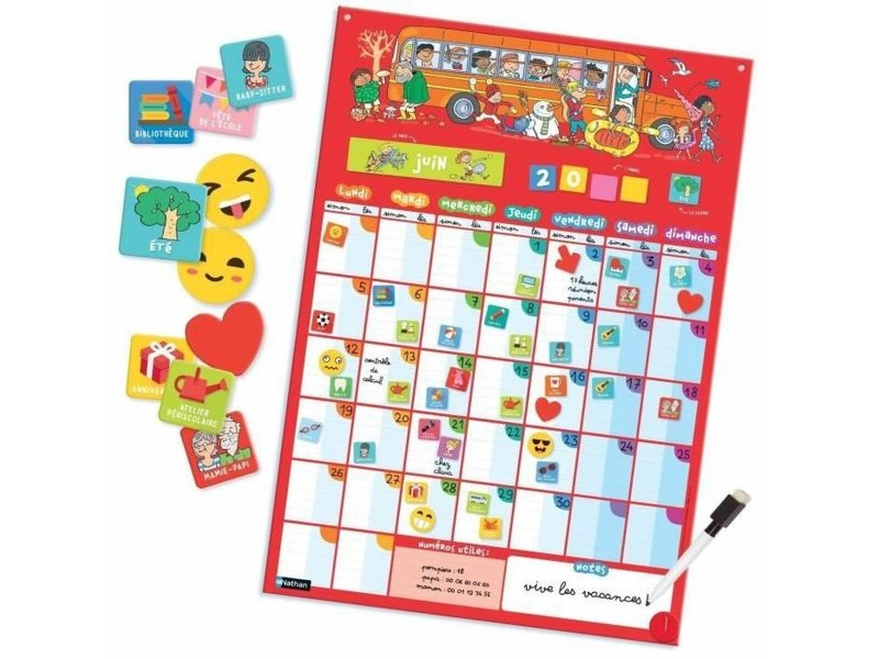 Настолна игра Nathan My Perpetual Magnetic Calendar (FR)