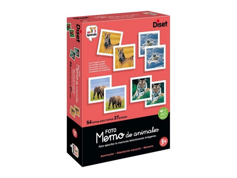 Образователна Игра Diset Memo Photo Animales 54 Части