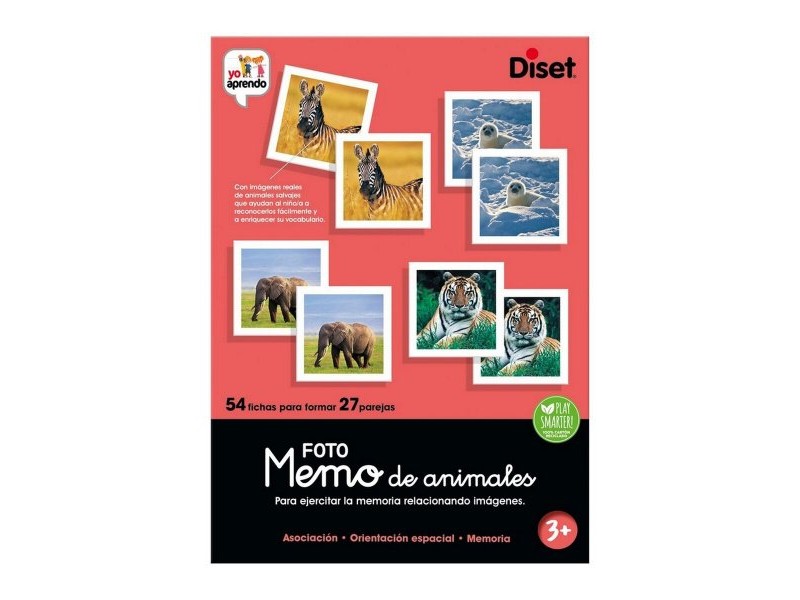 Образователна Игра Diset Memo Photo Animales 54 Части