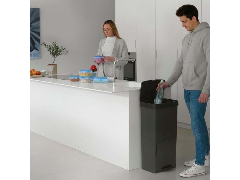 Кошче за Рециклирани Отпадъци SP Berner Антрацит 10 L 30 L x 2 Пластмаса 3 Отделения (1 броя)