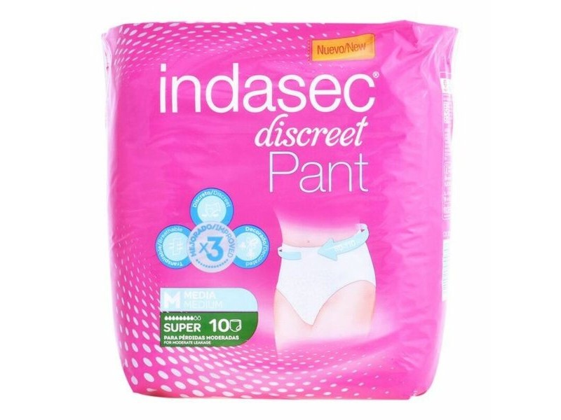 Пелени за Инконтиненция Pant Super Talla Mediana Indasec Pant Super (10 uds)
