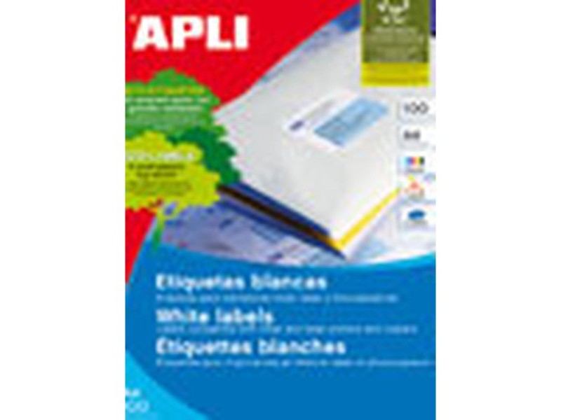 Стикери Apli 01299 100 Листи 105 x 29 mm Бял
