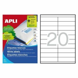 Стикери Apli 01299 100 Листи 105 x 29 mm Бял