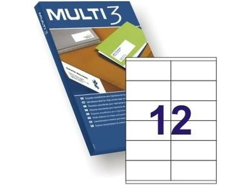 Етикети за принтер MULTI 3 Бял прав 100 Листи 105 x 48 mm