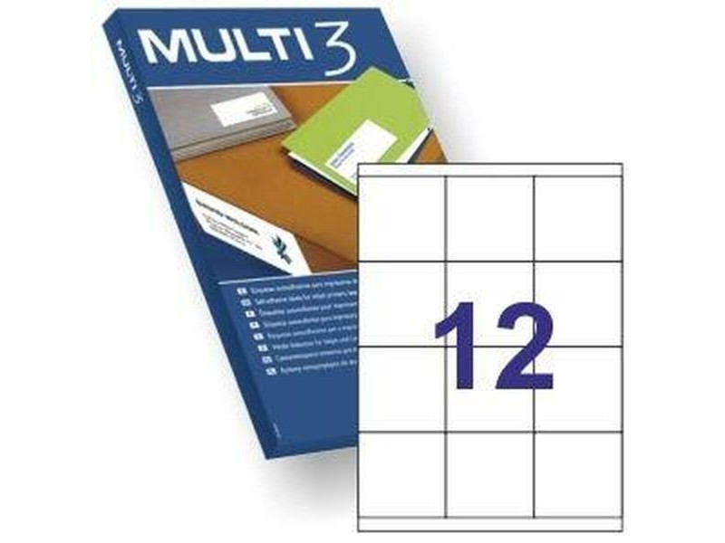 Етикети за принтер MULTI 3 Бял прав 100 Листи 70 x 67,7 mm