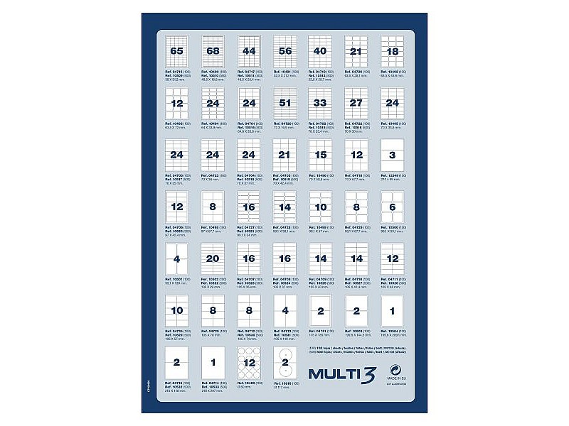 Етикети за принтер MULTI 3 04729 Бял объл 100 Листи 99,1 x 67,7 mm