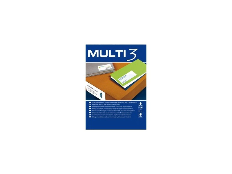 Етикети за принтер MULTI 3 Бял прав 100 Листи 70 x 33,8 mm Inkjet Láser (24 броя)