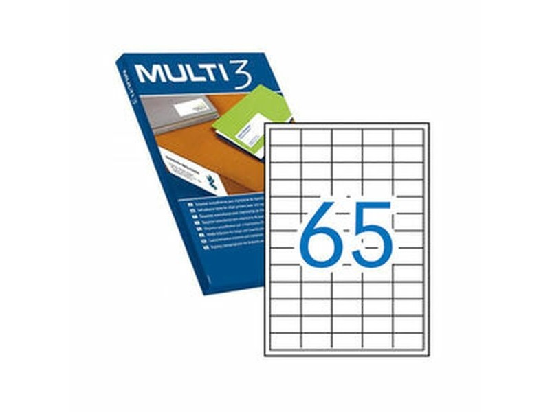 Стикери MULTI 3 Бял прав 500 Листи 38 x 21,2 mm