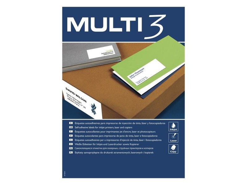 Стикери MULTI 3 Бял объл 500 Листи 99,1 x 34 mm