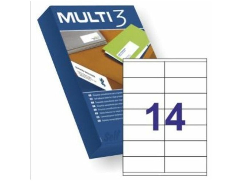 Стикери MULTI 3 Бял прав 500 Листи 105 x 42,4 mm