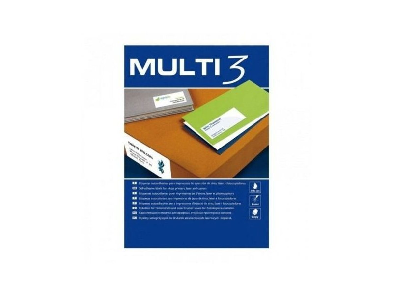Стикери MULTI 3   Бял прав 500 Листи 105 x 48 mm