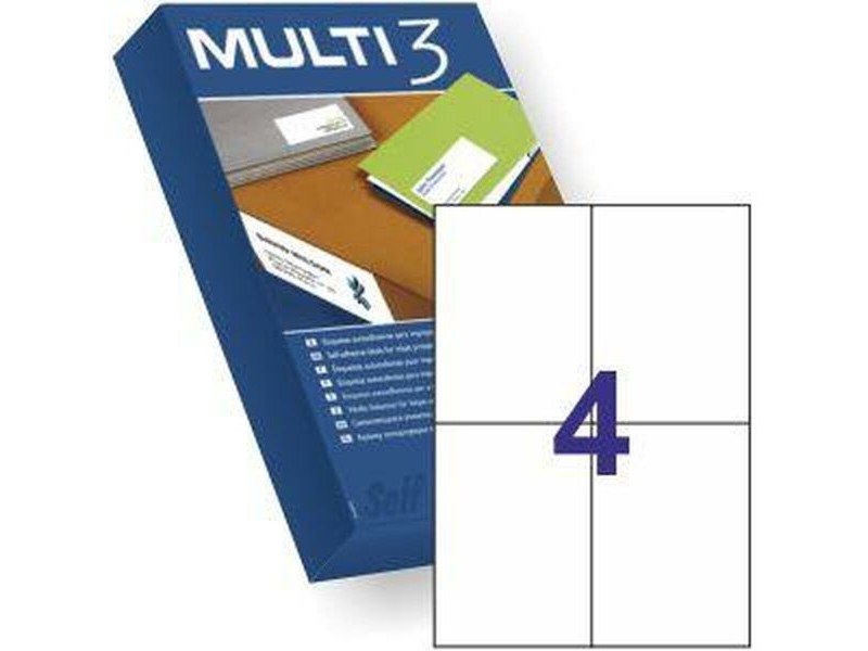 Стикери MULTI 3 Бял прав 500 Листи 105 x 148 mm (4 броя)