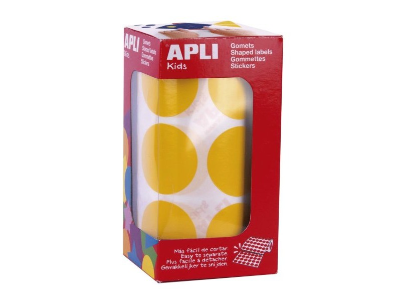 Стикери Apli Жълт Кръгъл