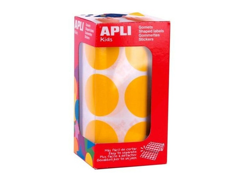 Стикери Apli Жълт Кръгъл