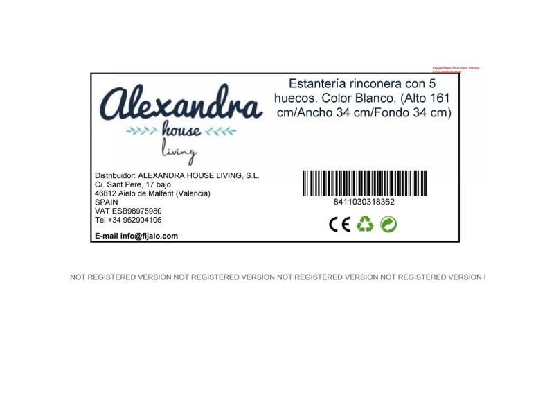 Ъглови Шкафове Alexandra House Living Бял Дървен MDP 33 x 161 x 33 cm 5 Рафтове Ъглови Шкафове Alexandra House Living Бял Дървен MDP 33 x 161 x 33 cm 5 Рафтове
