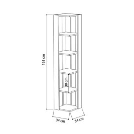 Ъглови Шкафове Alexandra House Living Бял Дървен MDP 33 x 161 x 33 cm 5 Рафтове