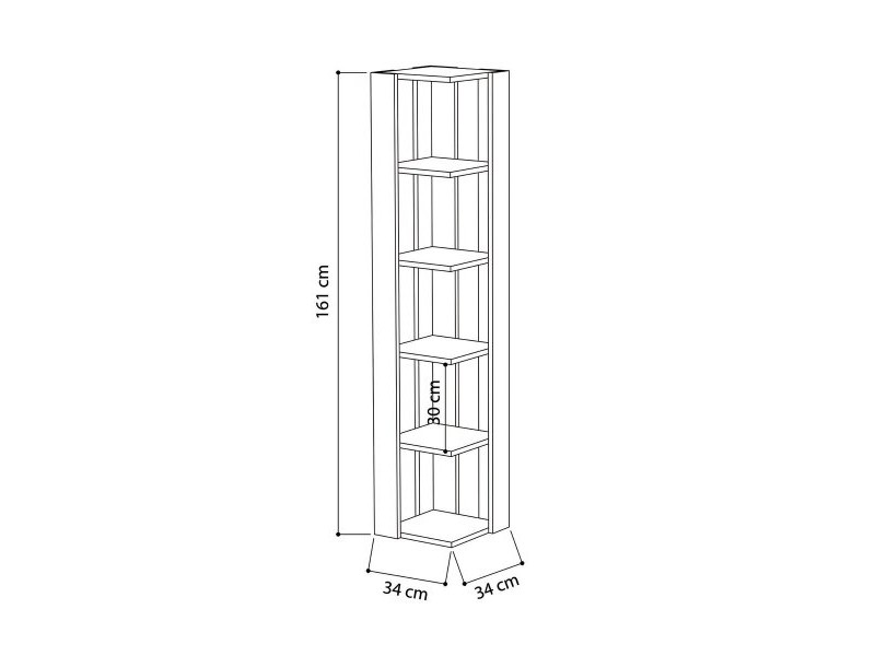 Ъглови Шкафове Alexandra House Living Бял Дървен MDP 33 x 161 x 33 cm 5 Рафтове Ъглови Шкафове Alexandra House Living Бял Дървен MDP 33 x 161 x 33 cm 5 Рафтове