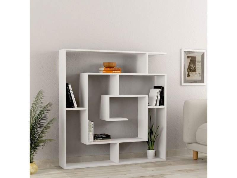Лавица Alexandra House Living Бял Дървен MDP 125 x 129 x 22 cm Лабиринт Лавица Alexandra House Living Бял Дървен MDP 125 x 129 x 22 cm Лабиринт