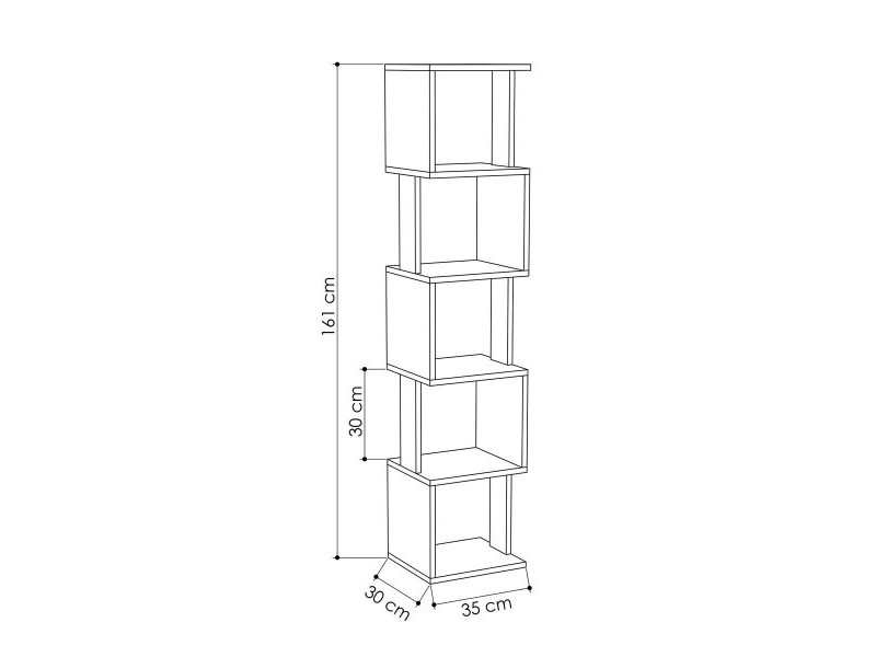 Ъглови Шкафове Alexandra House Living Tamm Дървен MDP 35 x 161 x 2 cm 5 Рафтове