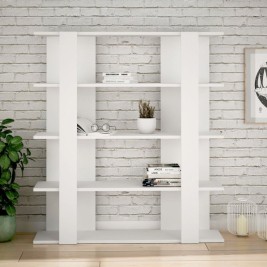 Книжарница Alexandra House Living Бял Дървен MDP 110 x 122 x 29 cm 4 Рафтове