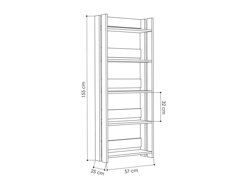 Книжарница Alexandra House Living Tamm Дървен MDP 57 x 155 x 25 cm 5 Рафтове