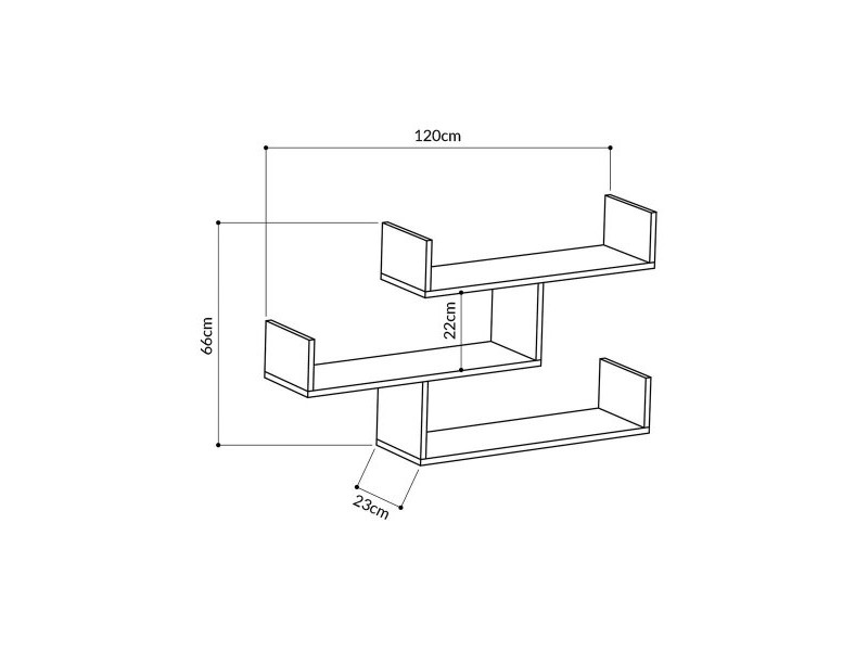 Рафтове Alexandra House Living Tamm Дървен MDP 119 x 67 x 22 cm