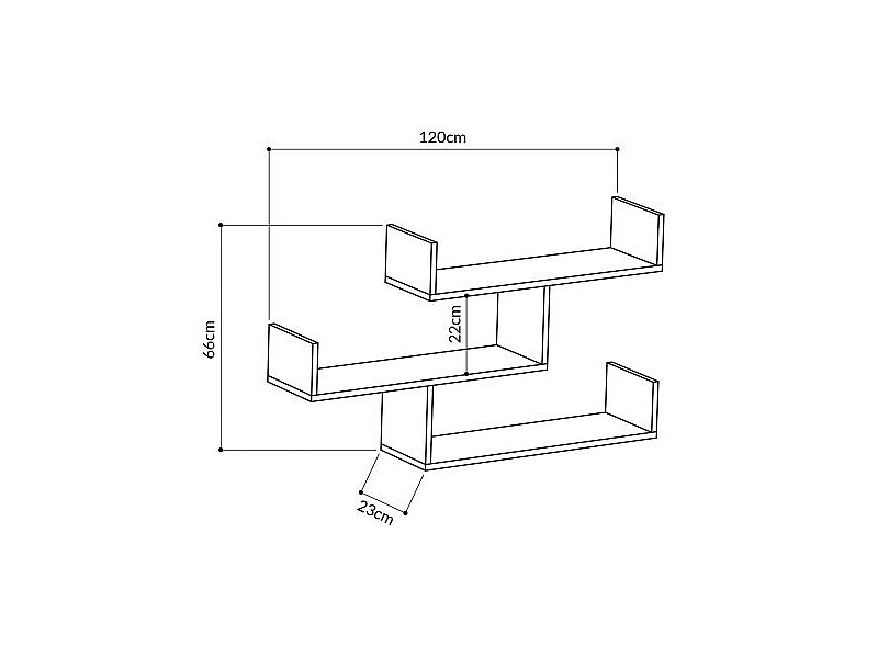 Рафтове Alexandra House Living Tamm Дървен MDP 119 x 67 x 22 cm