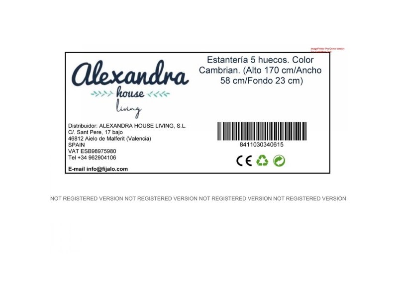 Книжарница Alexandra House Living Кафяв Дървен MDP 58 x 169 x 22 cm 5 Рафтове