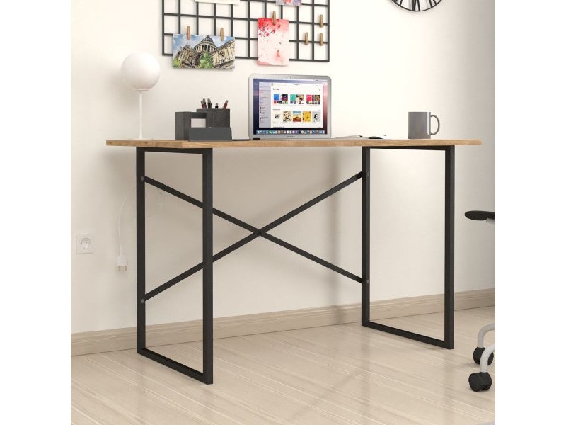 Бюро Alexandra House Living Черен Tamm Метал Дървен MDP 120 x 75 x 60 cm индустриален