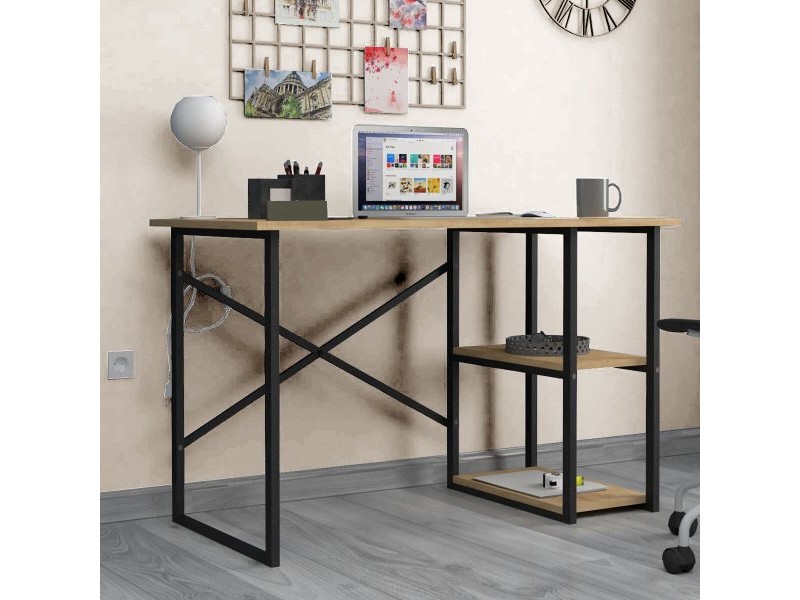 Бюро Alexandra House Living Черен Tamm Метал Дървен MDP 120 x 75 x 60 cm индустриален Бюро Alexandra House Living Черен Tamm Метал Дървен MDP 120 x 75 x 60 cm индустриален
