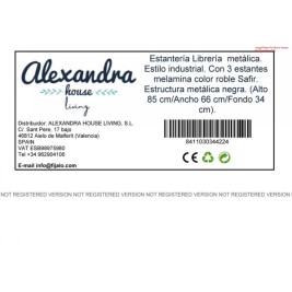 Книжарница Alexandra House Living Черен Tamm Метал Дървен MDP 66 x 85 x 34 cm индустриален 3 Рафтове