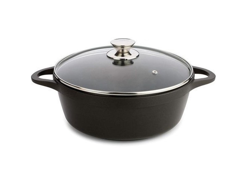 Касерола с Капак Valira BLACK IND 24CM Черен Ø 24 cm