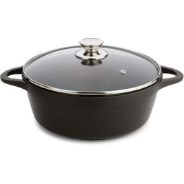 Касерола с Капак Valira BLACK IND 24CM Черен Ø 24 cm