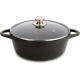 Касерола с Капак Valira BLACK IND 24CM Черен Ø 24 cm