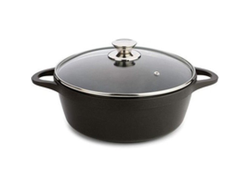 Касерола с Капак Valira BLACK IND 24CM Черен Ø 24 cm