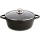 Касерола с Капак Valira BLACK IND 24CM Черен Ø 24 cm