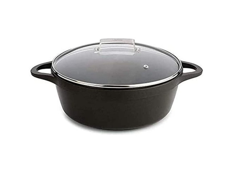Касерола с Капак Valira BLACK IND 24CM Черен Ø 24 cm
