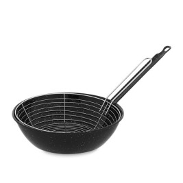 Тиган Фритюрник с Кошница Vaello Черен Емайлирана Стомана (Ø 28 cm)