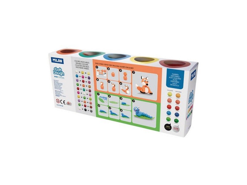Игра от Пластелин Milan Soft dough 913510B Жълт Син Многоцветен 85 g Зеленчук (10 броя)