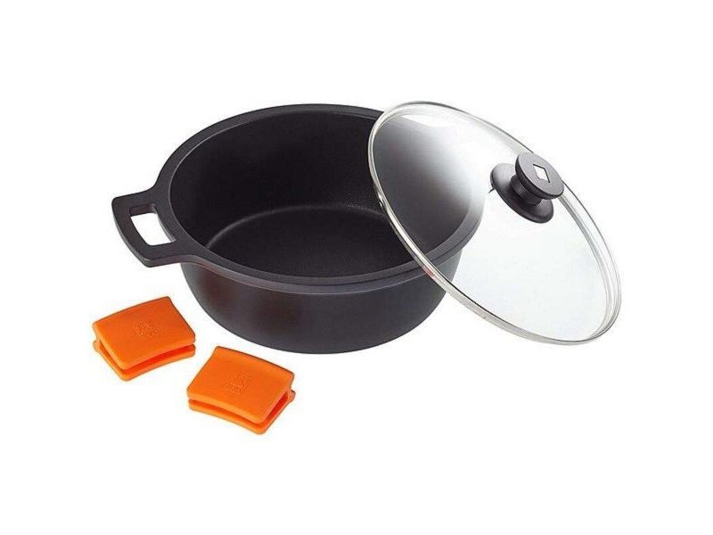 Касерола със Стъклен Капак BRA A270328 Черен Ø 28 cm