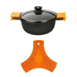 Касерола със Стъклен Капак BRA A270332 Черен Ø 32 cm