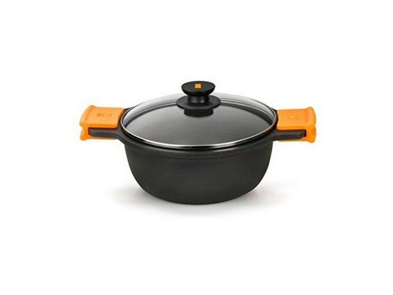 Касерола със Стъклен Капак BRA A270332 Черен Ø 32 cm