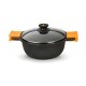 Касерола със Стъклен Капак BRA A270332 Черен Ø 32 cm