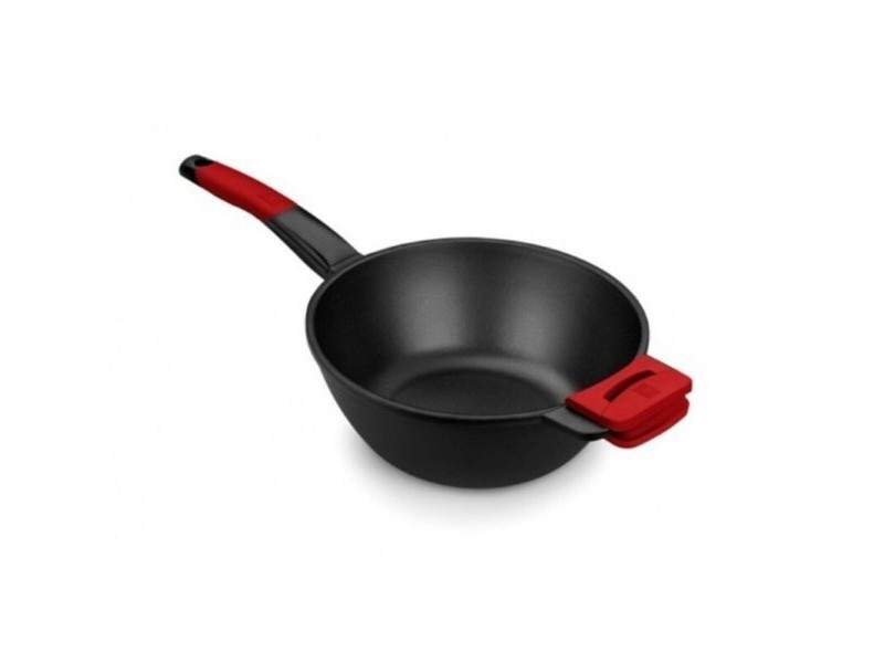 Уок Тиган BRA A412028 Червен/Черен Ø 28 cm Неръждаема стомана (1 броя) (Ø 28 cm)