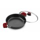 Касерола със Стъклен Капак BRA A410524 Ø 24 cm Черен Червен 2,3 L 300 g