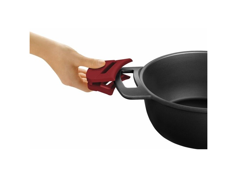 Касерола със Стъклен Капак BRA A410524 Ø 24 cm Черен Червен 2,3 L 300 g